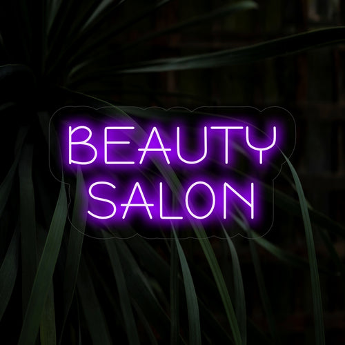 „Beauty Salon Neon Sign“ – Ein schickes Neonlicht mit den Worten „Beauty Salon“, das Ihrem Schönheitssalon oder Spa Raffinesse und Eleganz verleiht.