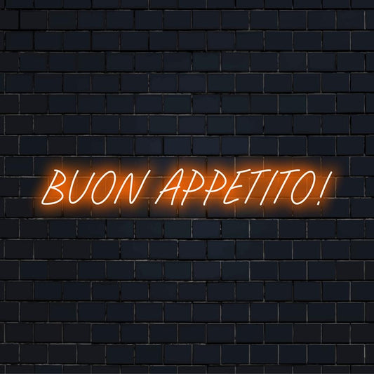 Buon Appetito! Individuelles LED-Neonschild; vielseitiges Neondekor, perfekt zum Aufhellen von Küchen oder Essbereichen.