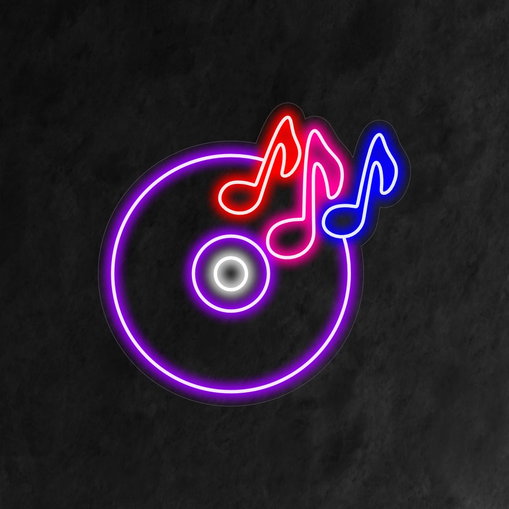 „CD mit Musiknoten-Neonschild“ ist eine musikalische und lebendige Ergänzung für Ihr musikalisch gestaltetes Interieur. Ein Neonlicht, das eine Hommage an die zeitlose CD-Ära darstellt.