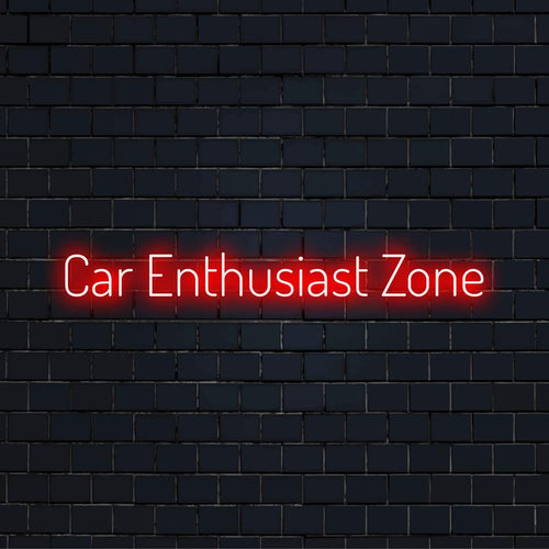Neonschild für Autoliebhaber mit lebendigem Car Enthusiast Zone-Design, perfekt für individuelle LED-Dekoration.
