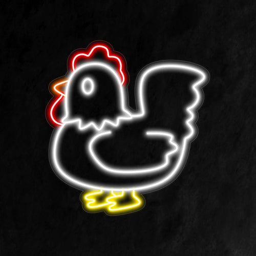 „Chicken Neon Sign“ – Ein schrulliges und charmantes Neonlicht mit einem skurrilen Hühnerdesign, das Ihrem Raum eine verspielte Atmosphäre und kulinarischen Charme verleiht.