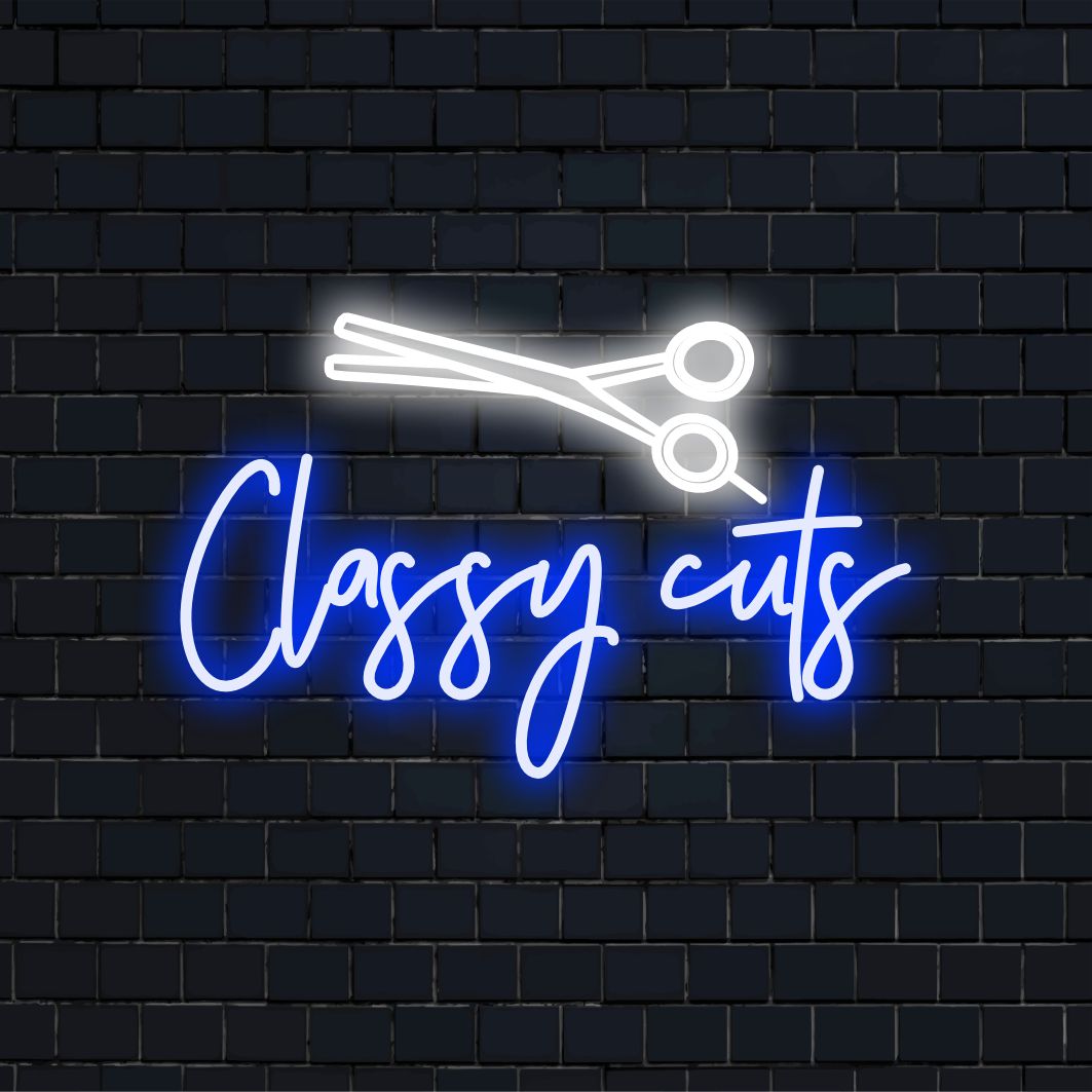 Individuelles LED-Neonschild mit einer eleganten Mischung aus Text und Grafik, perfekt für eine schicke und moderne Wanddekoration.