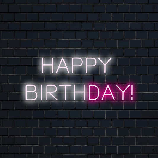 "Colourful Happy Birthday Neon Sign" is a vibrant and lively addition to your celebration-themed interior. A neon light that radiates joy and excitement for birthdays.