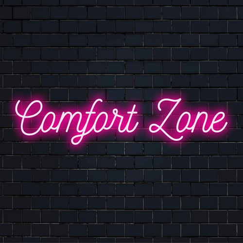 Individuelles Comfort Zone-LED-Neonschild mit warmweißem Leuchten; perfekte personalisierte Dekoration für jeden Raum.