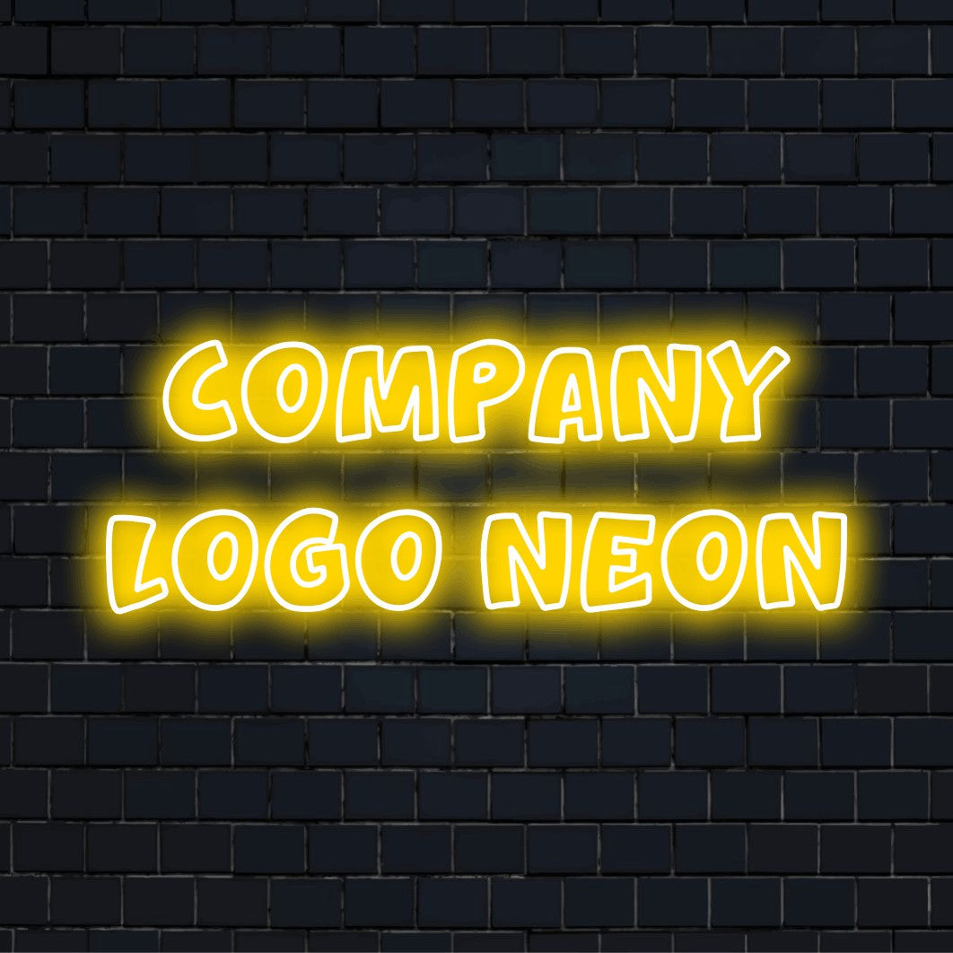 Custom LED neon logo sign with text "Company Logo Neon"