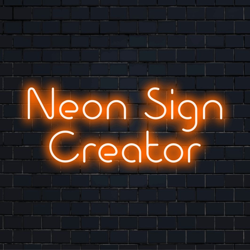 Custom LED neon text sign reading "Neon Sign Creator"