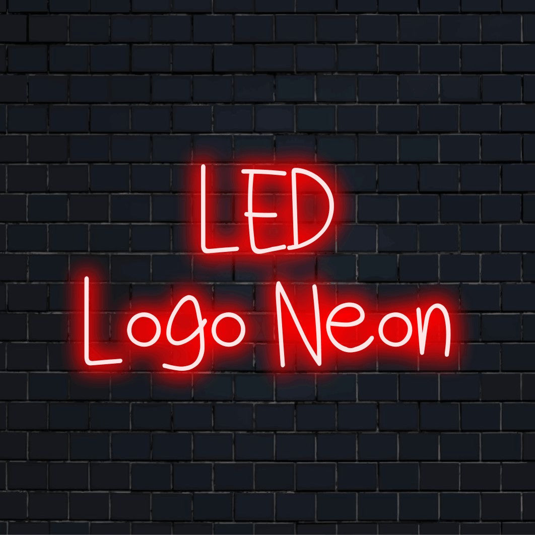Custom LED neon logo sign with text "LED Logo Neon"