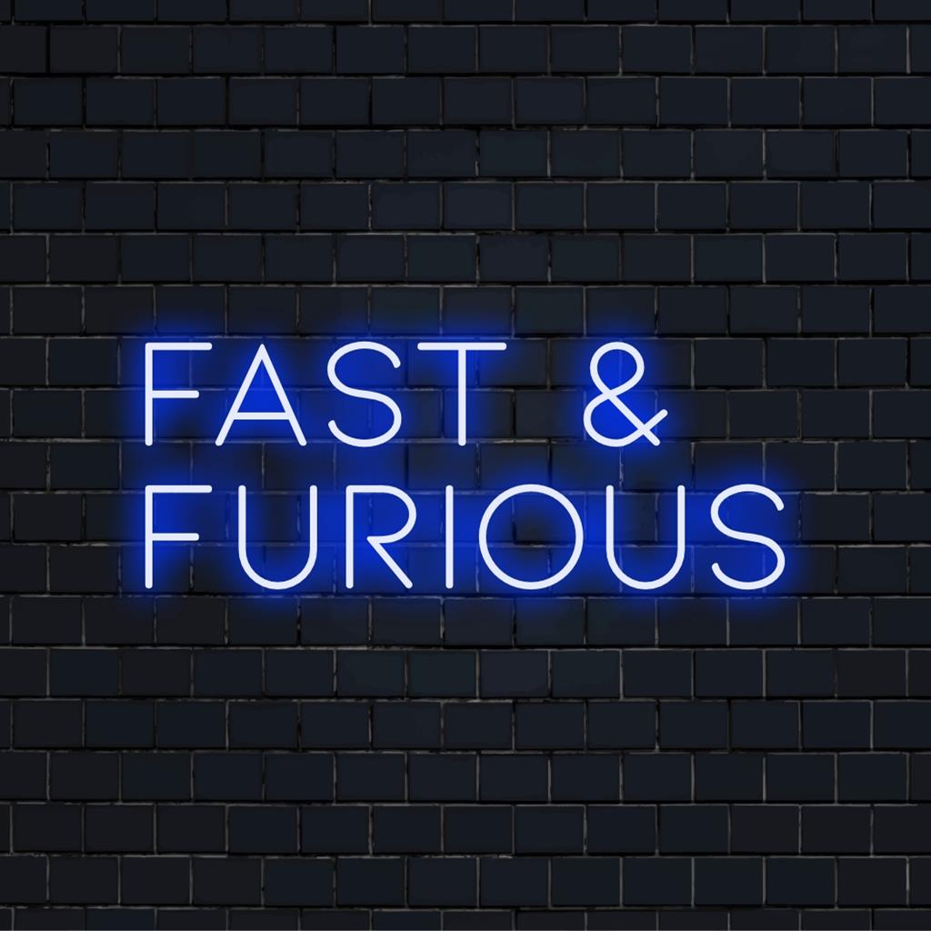 Beleuchtetes LED-Neonschild, inspiriert von Fast and Furious, vielseitig und perfekt für die Wanddekoration von Motorsport-Fans.