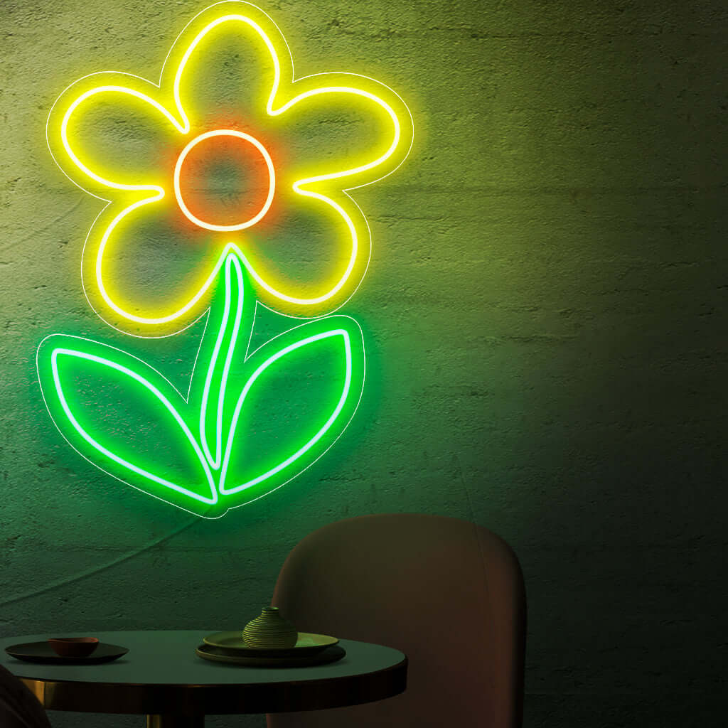 „Flower Neon Sign“ leuchtet mit blühender Lebendigkeit, perfekt für Blumenläden und Räume, in denen die Schönheit der Blumen gefeiert wird, und verleiht der Atmosphäre einen Hauch natürlicher Eleganz.