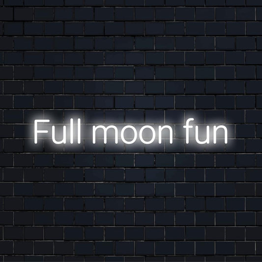 Handgefertigtes Full Moon Fun LED-Neonschild, perfekte Neonlicht-Dekoration, um jedem Raum einzigartigen Charme zu verleihen.