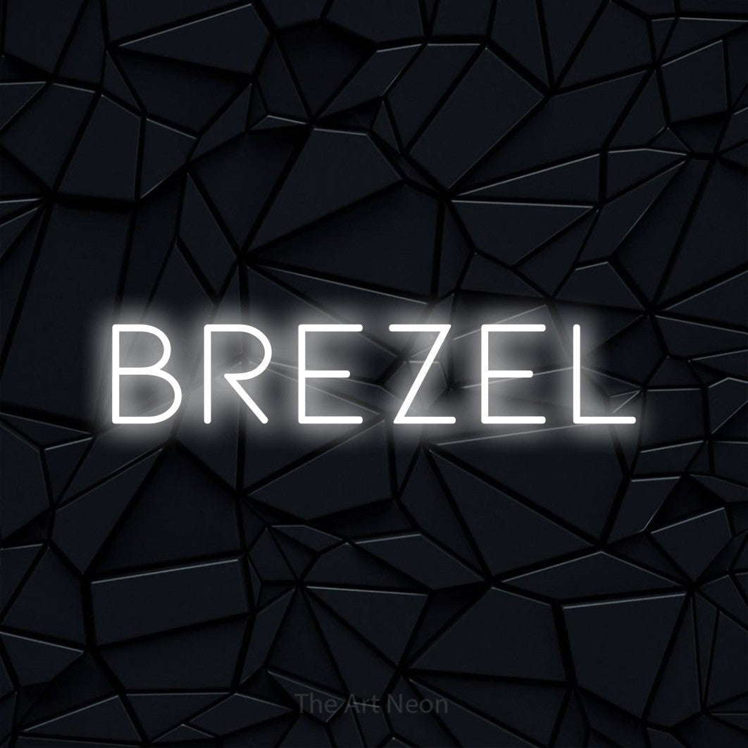 LED neon sign reading “Brezel”, arranged in a single line.