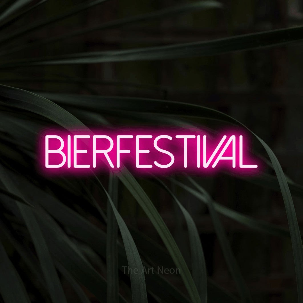 LED neon sign reading “Bierfestival”, arranged in a single line.