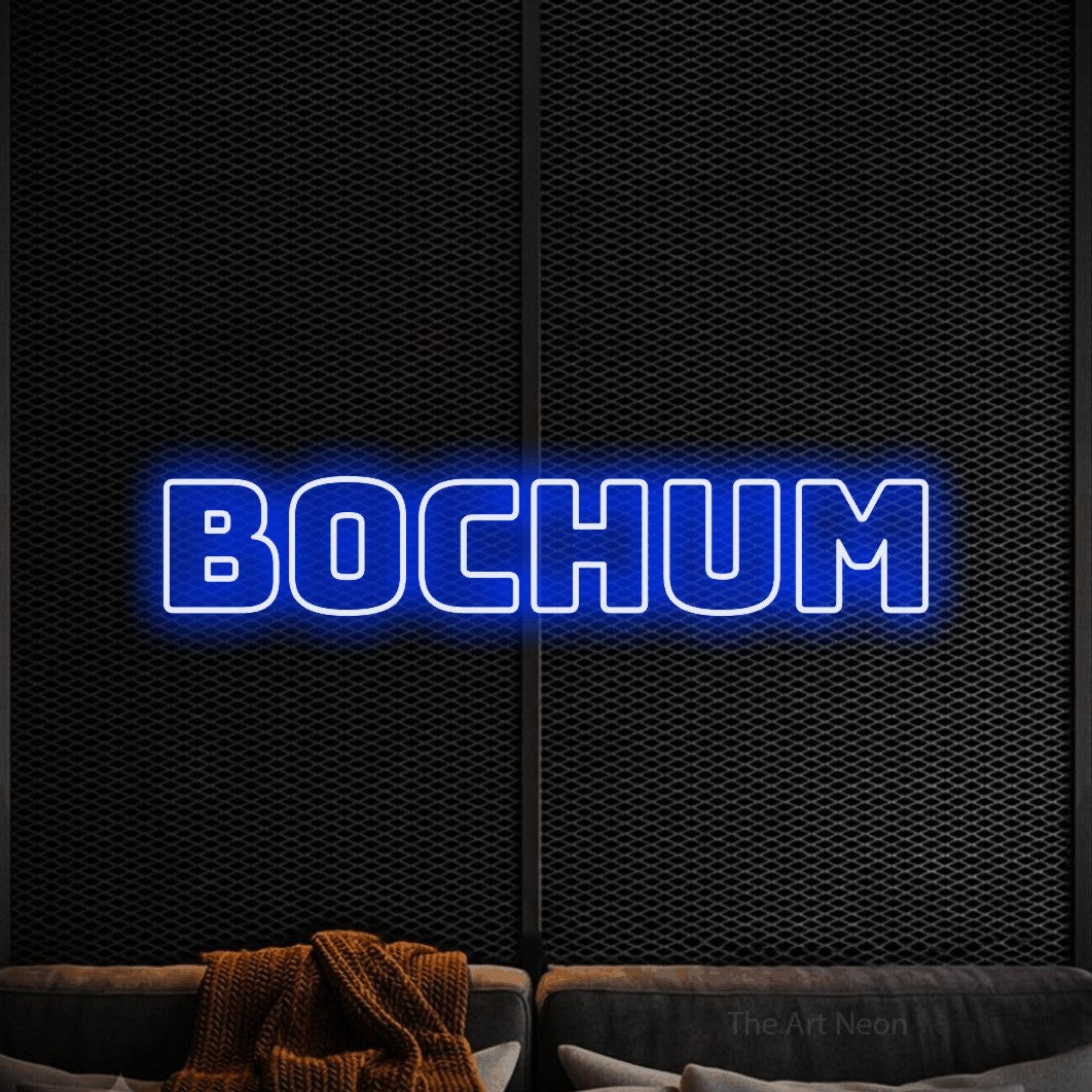 LED neon sign reading “Bochum”, arranged in a single line.