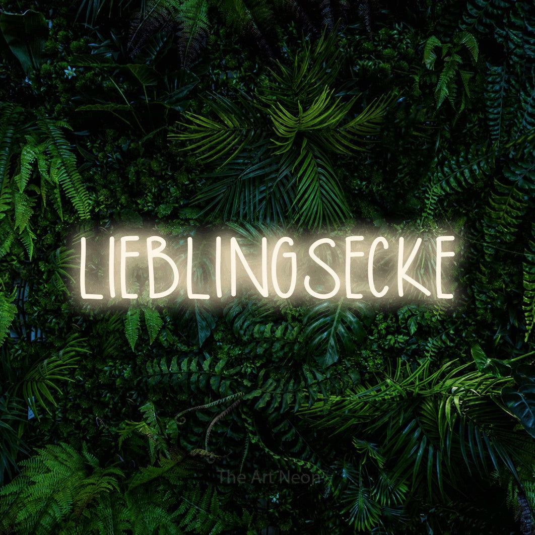LED neon sign reading “LIEBLINGSECKE”, arranged in a single line.