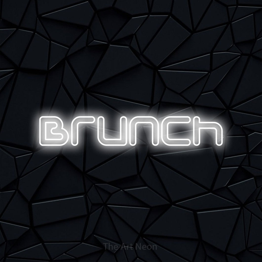 LED neon sign reading “Brunch”, arranged in a single line.