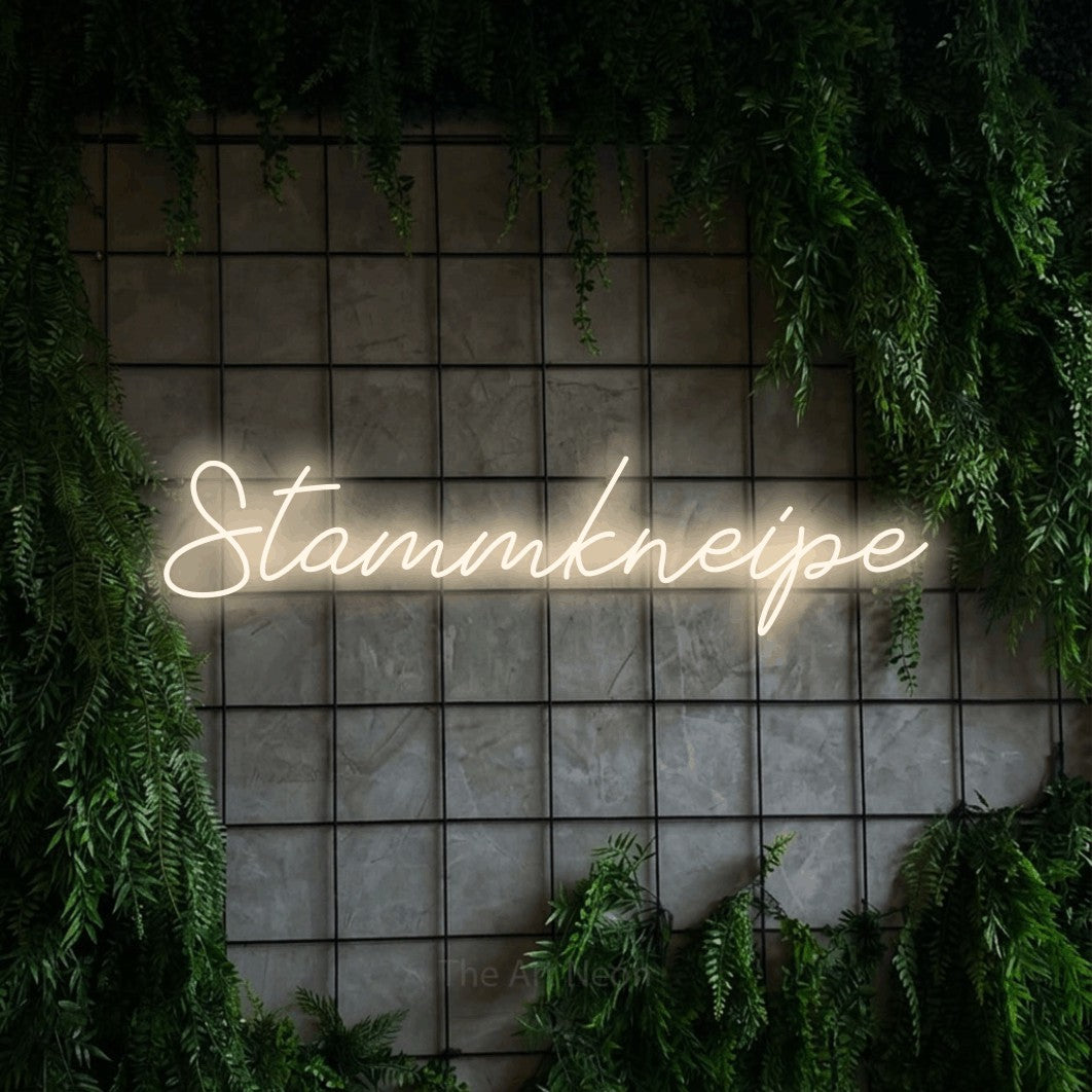 LED neon sign reading “Stammkneipe”, arranged in a single line.