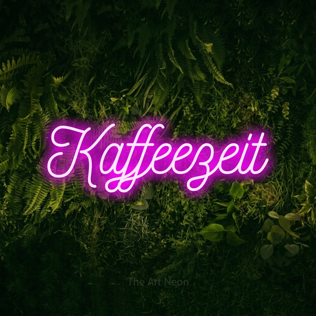 LED neon sign reading “Kaffeezeit”, arranged in a single line.