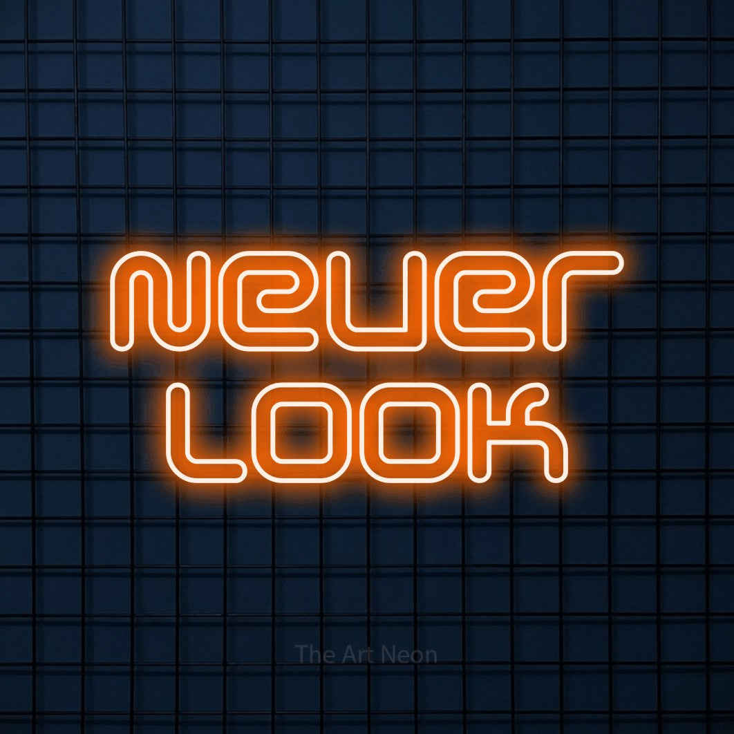 LED neon sign reading “Neuer Look”, arranged in 2 lines.
