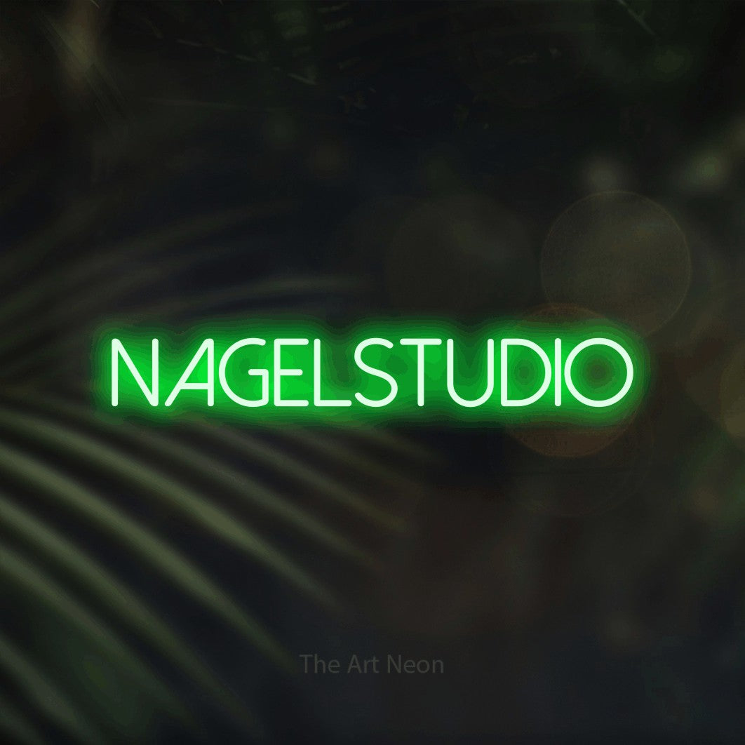 LED neon sign reading “Nagelstudio”, arranged in a single line.