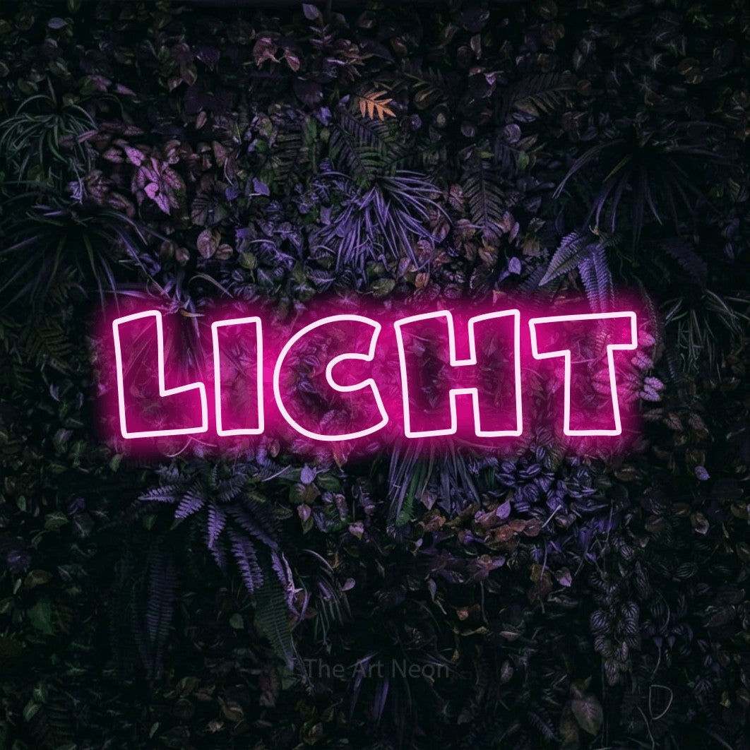 LED neon sign reading “LICHT”, arranged in a single line.