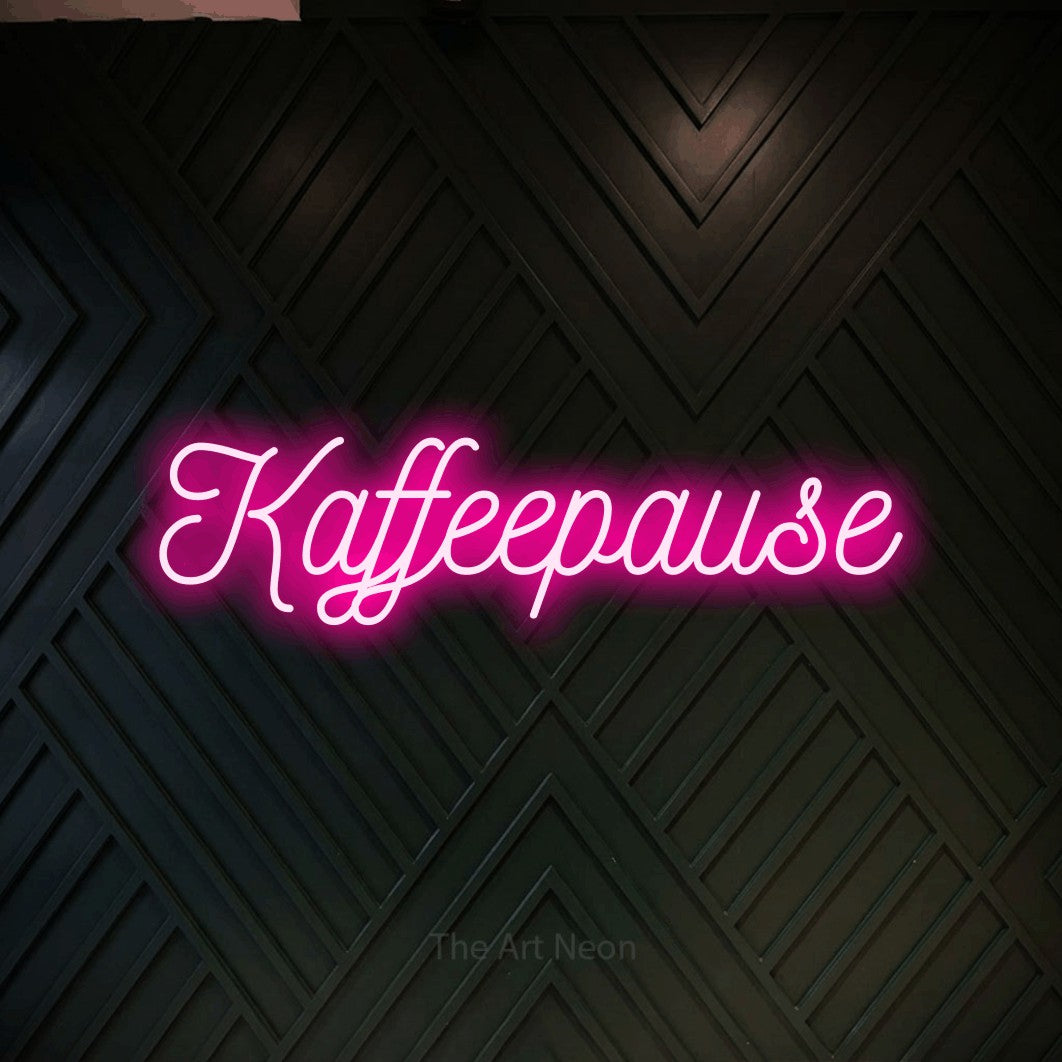 LED neon sign reading “Kaffeepause”, arranged in a single line.