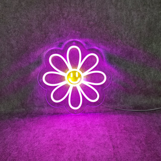 Happy Smile Flower Neonschild