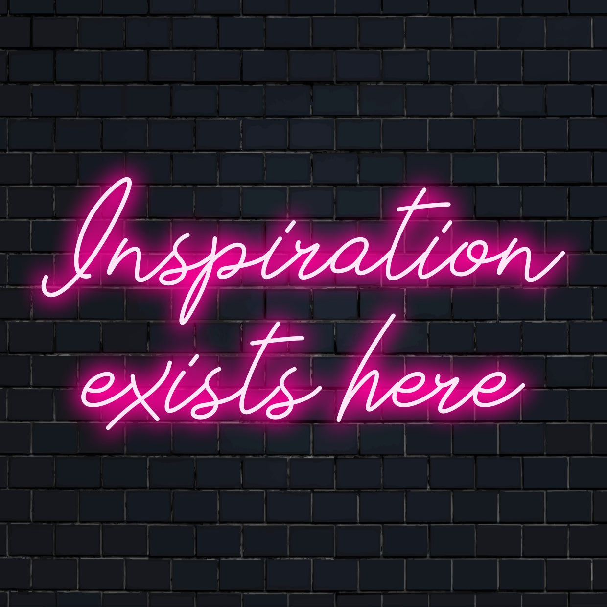 Individuelles LED-Neonschild mit eleganter Aufschrift „Inspiration Exist Here“, perfekte Neonlichtdekoration für kreative Räume.