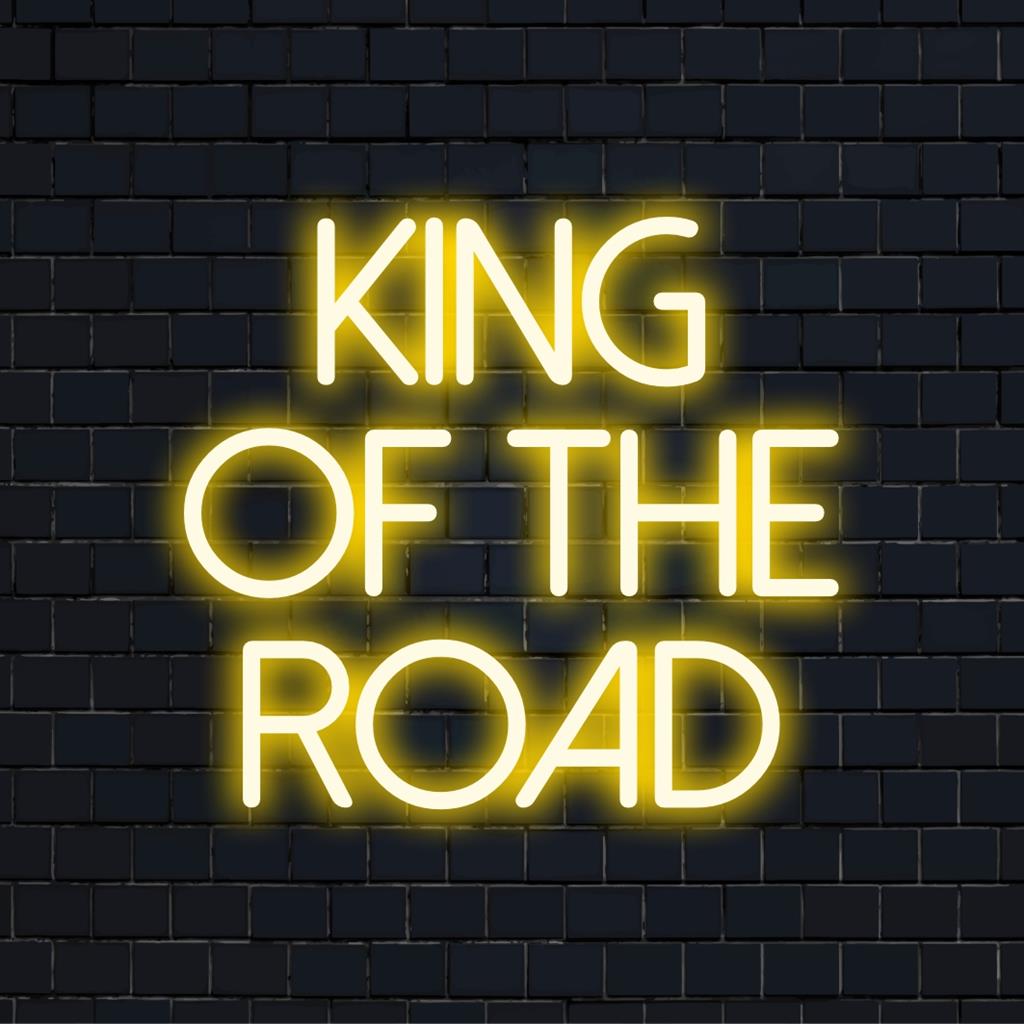 Individuelles „King Of The Road“-LED-Neonschild, perfekte Neonlicht-Dekoration, personalisierte Wandkunst für Fahrradliebhaber.
