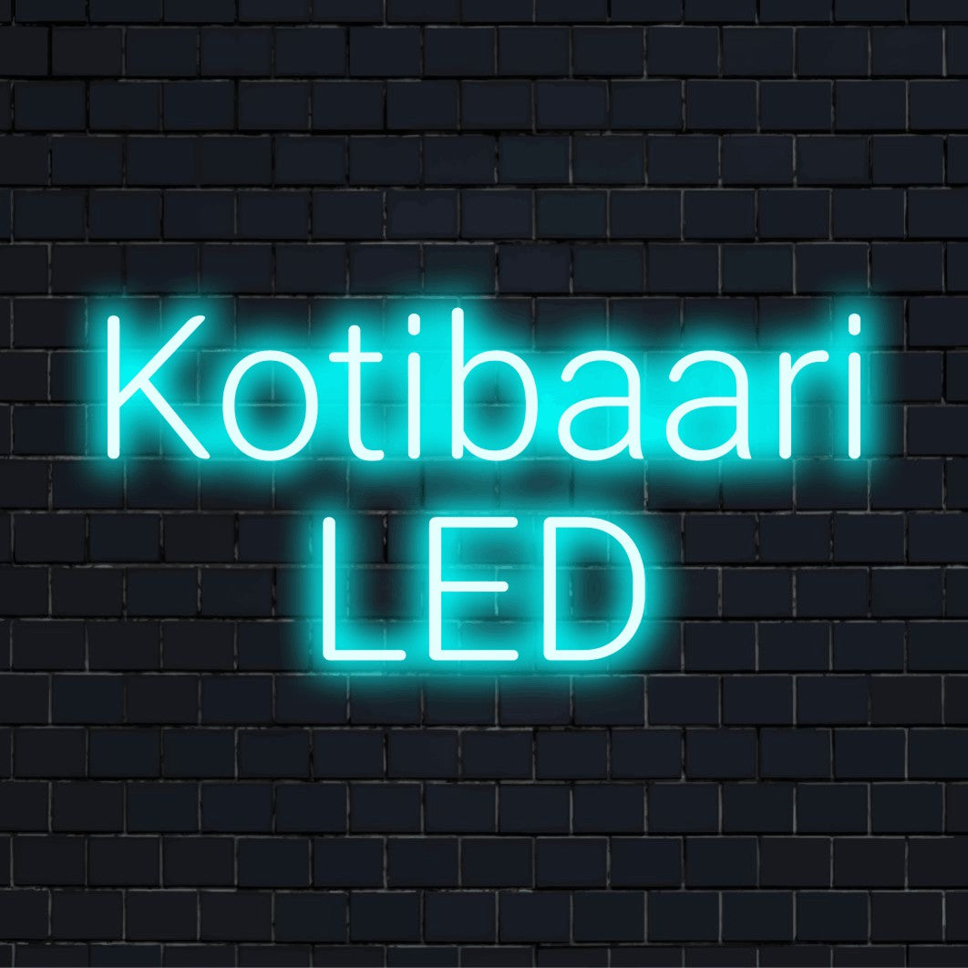 LED-valokyltti tekstillä "Kotibaari LED"