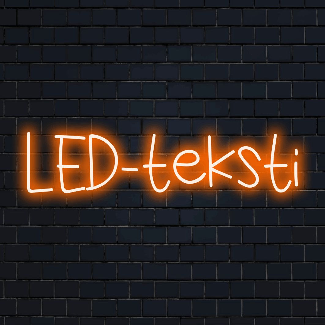 LED-valokyltti tekstillä "LED-teksti"