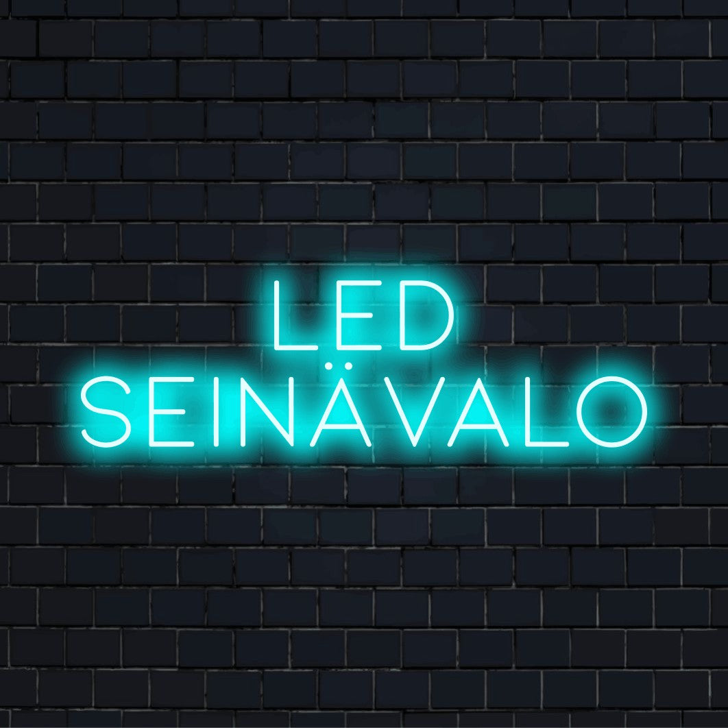 LED-valokyltti tekstillä "LED seinävalo"