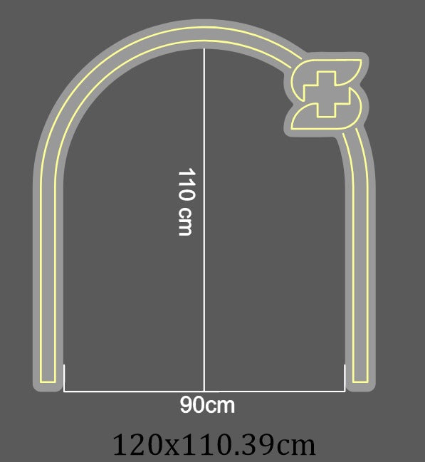 Räätälöity LED-neonkyltti - 120 × 110 cm
