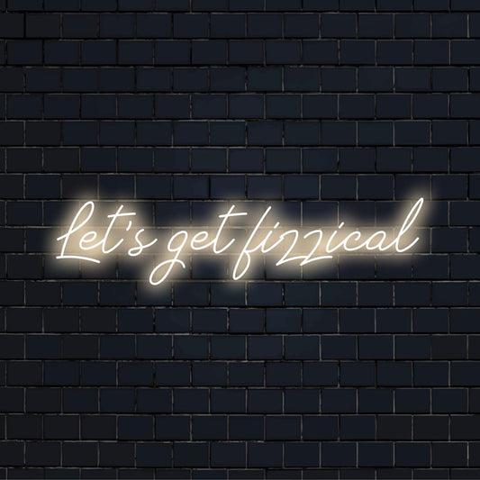 Custom LED neon sign with playful text 'Let's Get Lizzical', ideal for adding unique decor and vibrant glow to any space.