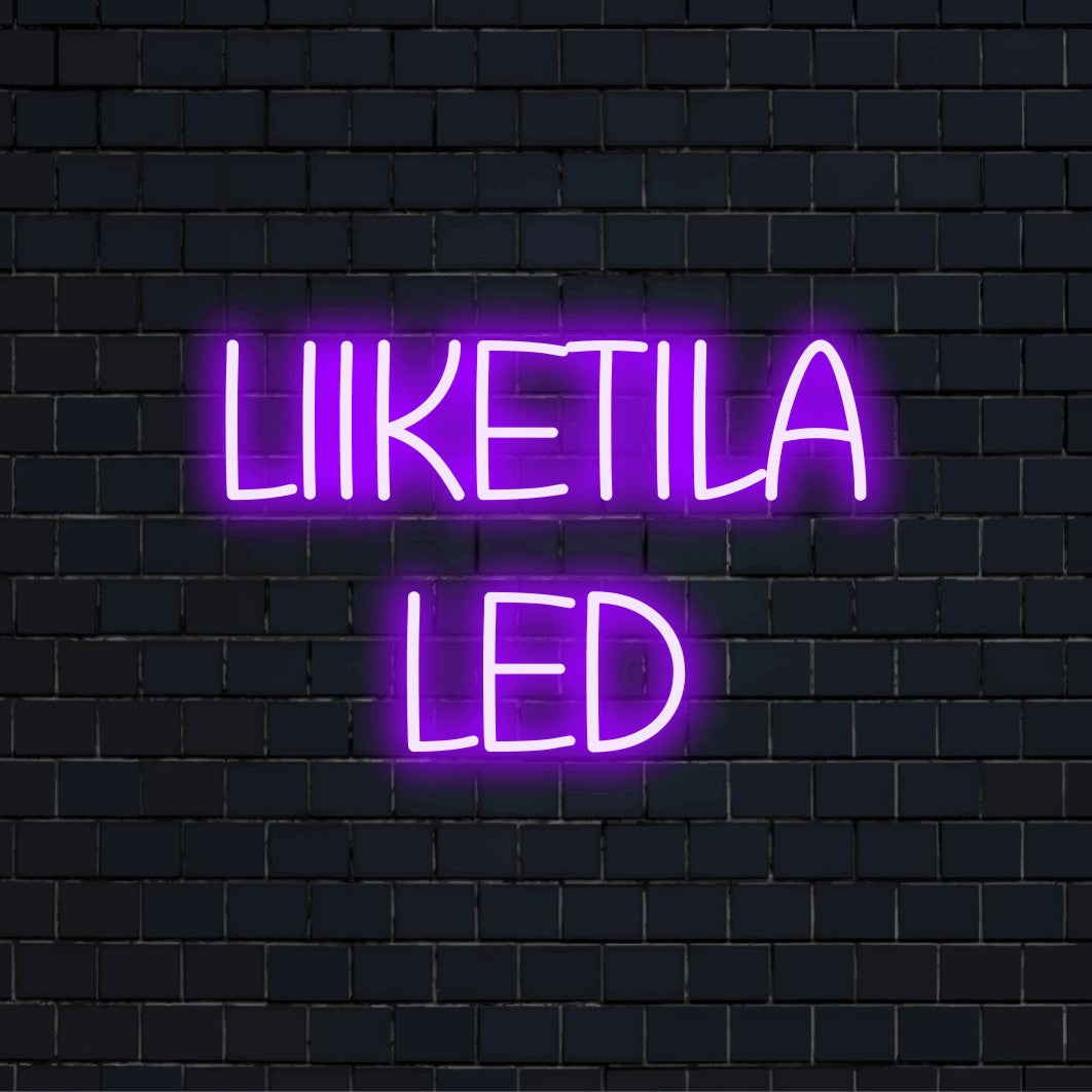 Personoitu LED-logokyltti tekstillä "Liiketila LED"