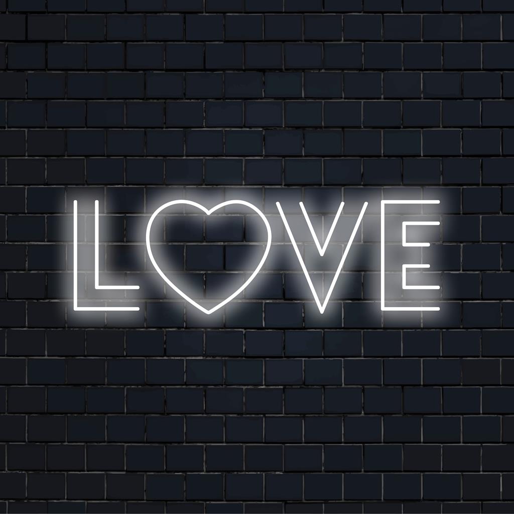 Individuelles, warm leuchtendes LED-Neonschild „Love“, perfekt, um die Inneneinrichtung mit einer persönlichen, leuchtenden Note zu verschönern.