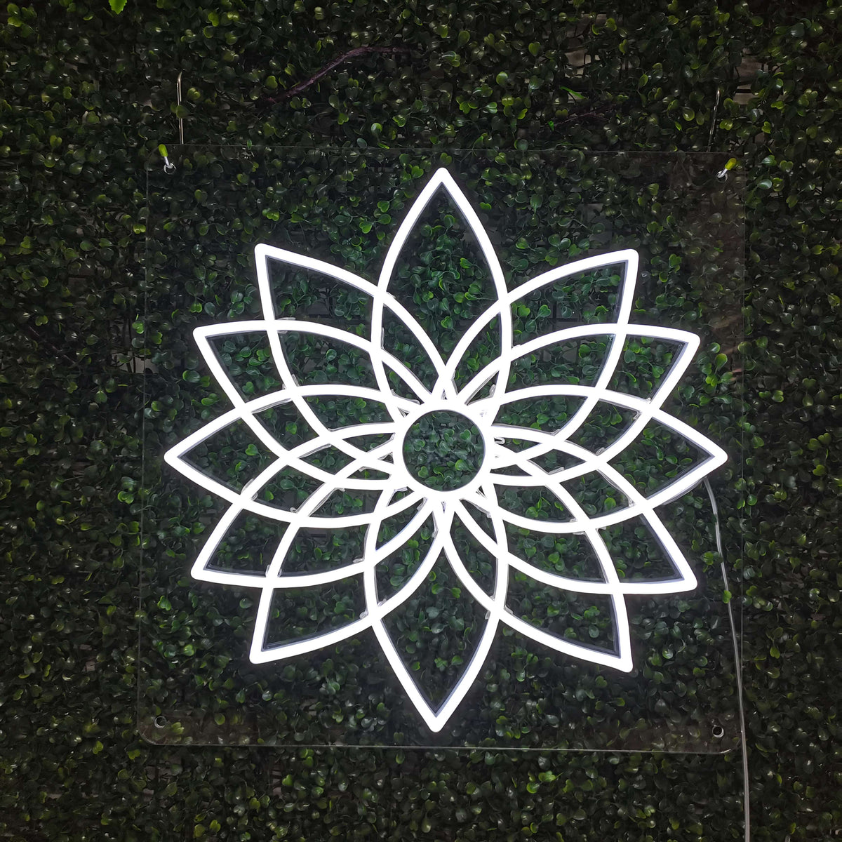 Mandala-Blumen-Leuchtreklame - The Art Neon
