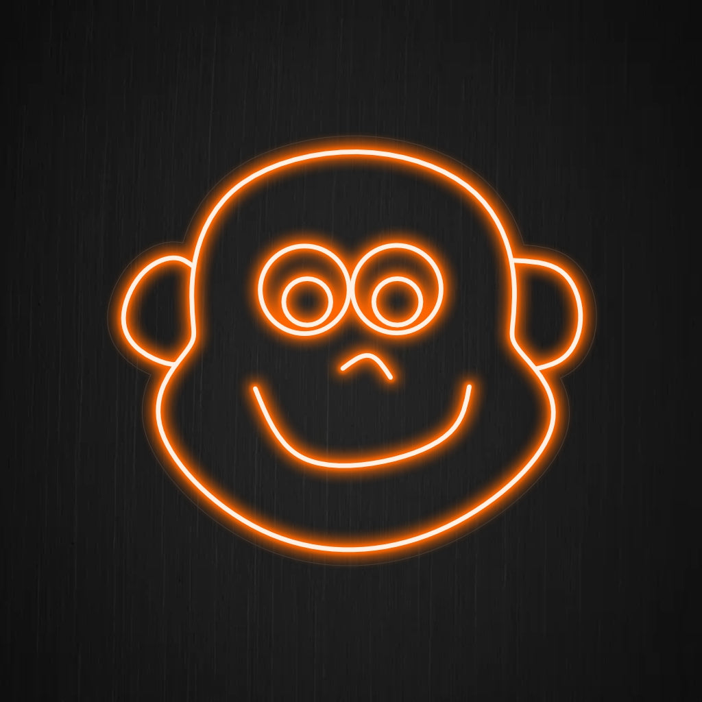 "Monkey Face Neon Sign" is a cheeky and playful addition for spaces embracing a fun and lively atmosphere. Illuminate with mischievous charm!