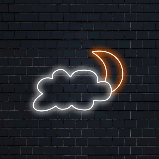„Mond- und Wolken-Neonschild“ ist eine verträumte und stimmungsvolle Ergänzung für Räume, die einen Hauch himmlischen Charmes suchen. Erleuchten Sie mit nächtlichem Charme!