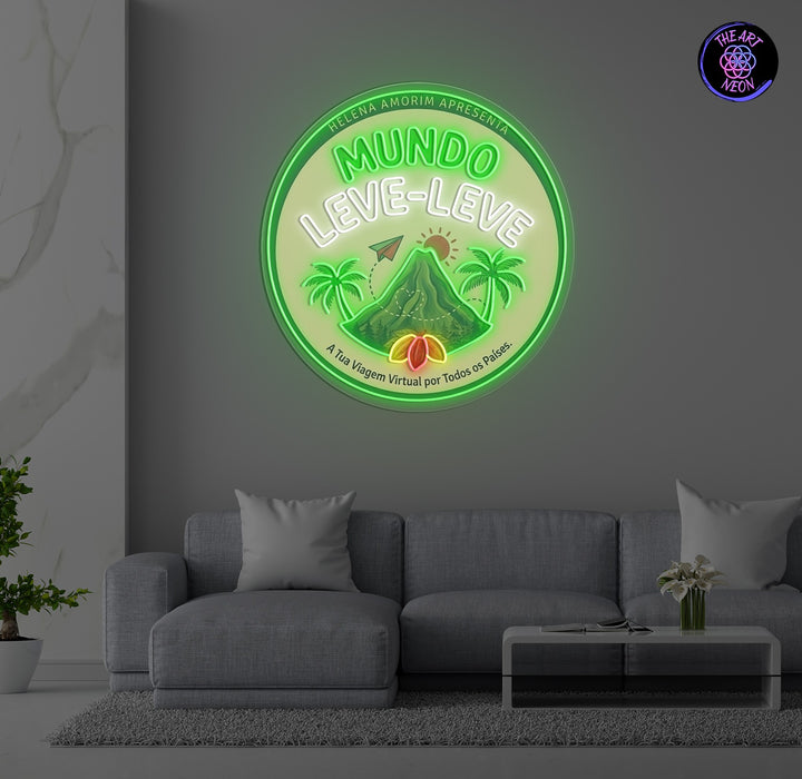 Beispielentwurf eines mehrfarbigen Firmenlogos als Neonschild