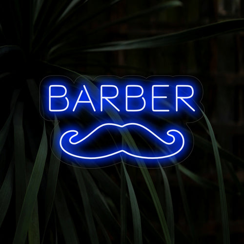„Mustache Barber Neon Sign“ ist eine stilvolle und Vintage-Ergänzung, perfekt für Friseursalons mit einem Hauch von klassischem Charme. Erleuchten Sie mit pflegender Eleganz!