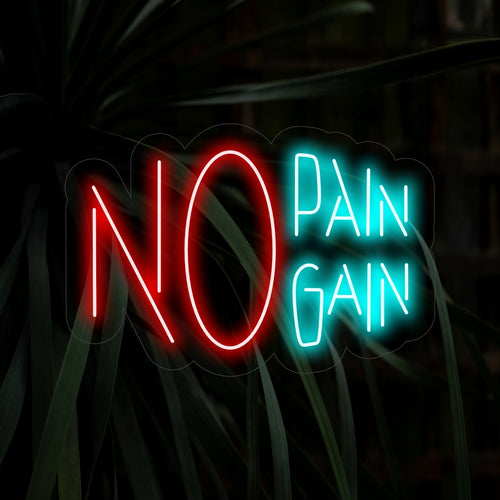 Das „No Pain No Gain“-Neonschild ist eine energetisierende und entschlossene Ergänzung, perfekt für Räume, die zum Überschreiten von Grenzen anregen. Erleuchten Sie mit der Einstellung des Fortschritts!