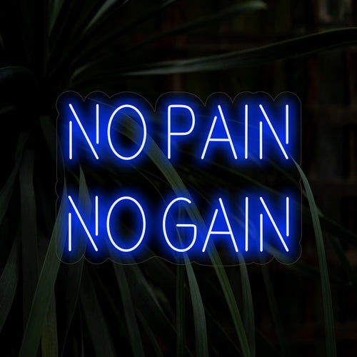 Das „No Pain No Gain“-Neonschild ist eine dynamische und motivierende Ergänzung, ideal für Räume, die Hingabe und Anstrengung inspirieren. Erleuchten Sie mit dem Geist der Widerstandsfähigkeit!