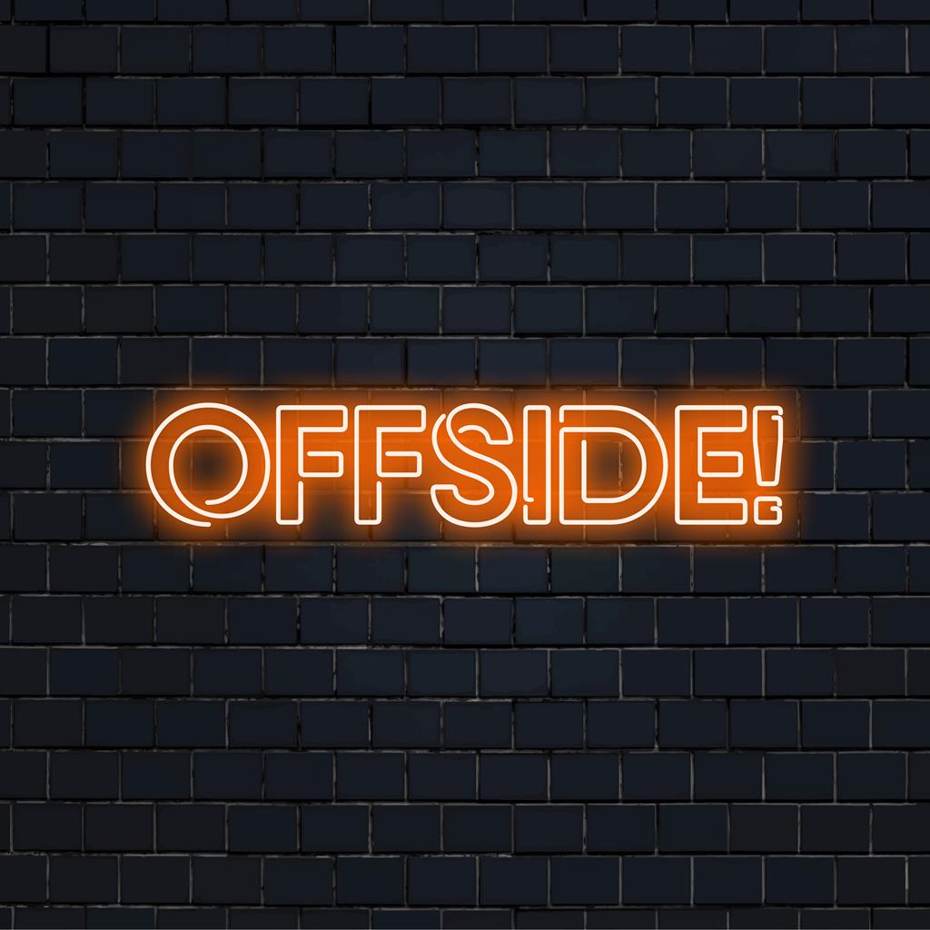 Maßgefertigtes LED-Neonschild mit lebendiger Kunst zum Thema Abseits, perfekt für Neon-Wanddekoration und personalisierte Räume.
