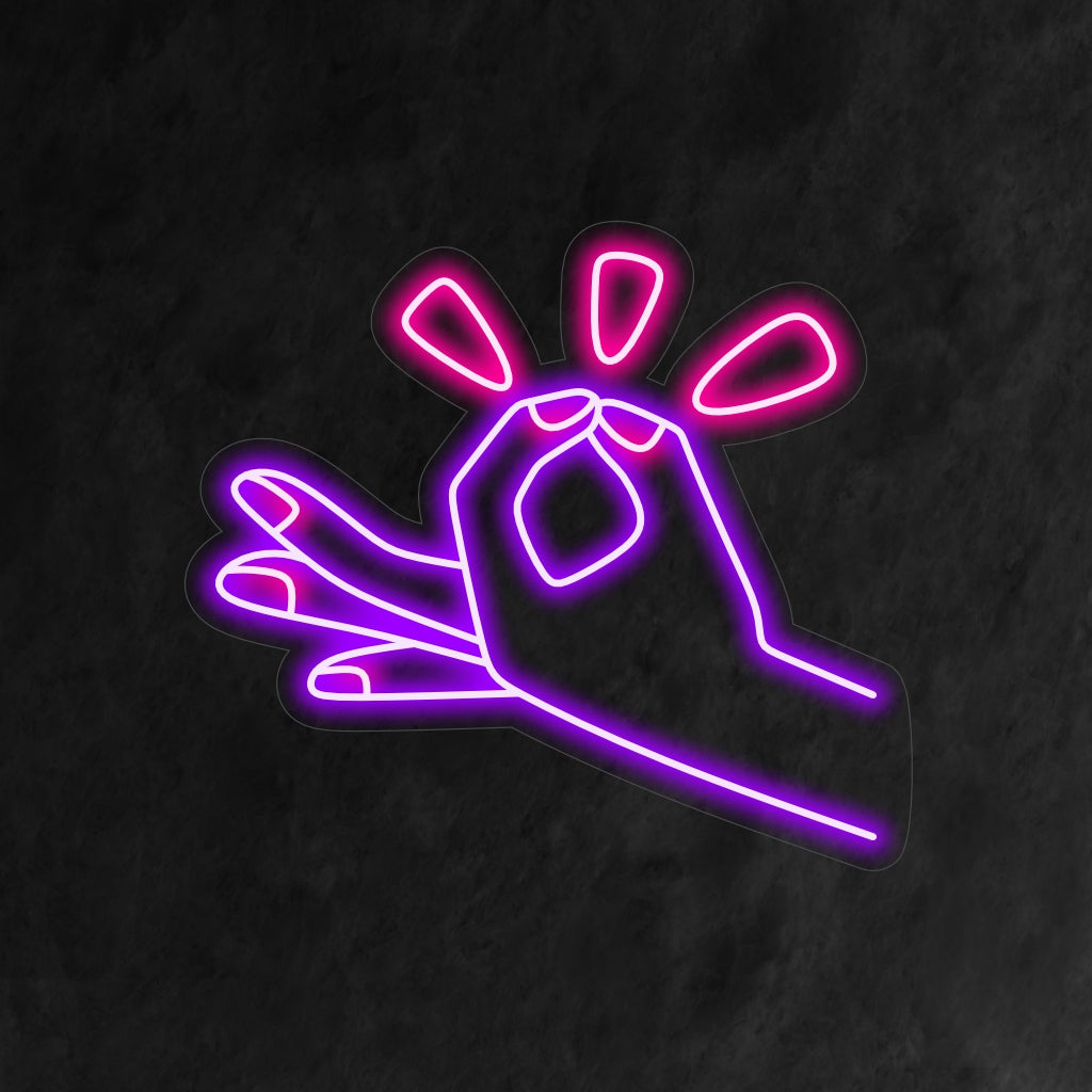 „Om Mudra Neon Sign“ ist eine heitere und spirituelle Ergänzung, perfekt für Räume, die Achtsamkeit und Meditation fördern. Erleuchten Sie mit Ruhe und innerem Frieden!