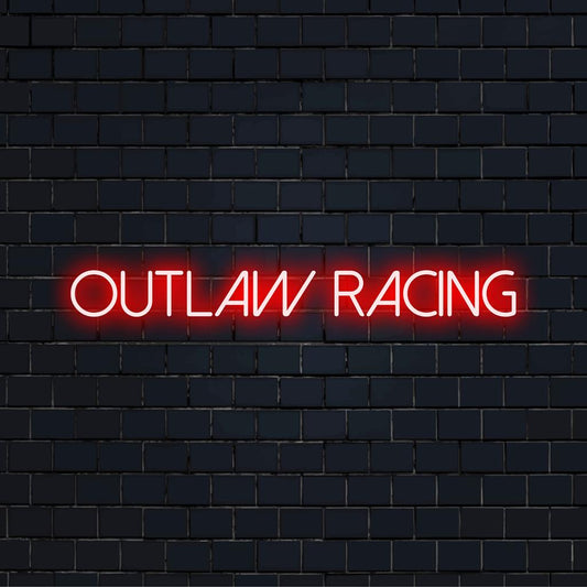 Lebendiges, individuelles LED-Neonschild von Outlaw Racing; eine Mischung aus lebendigen Farben, die für jeden Raum eine beeindruckende Wandkunst schafft.