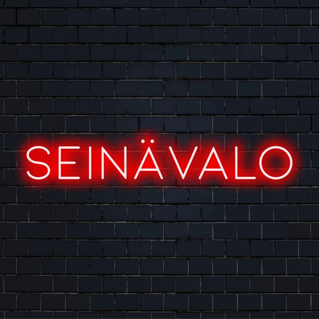 LED-valokyltti tekstillä "Seinävalo"