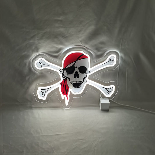 Piratenschädel LED-Neonschild mit UV-Druck