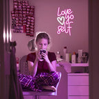 Love yo self – Herz – LED-Neonschild (5 V USB)