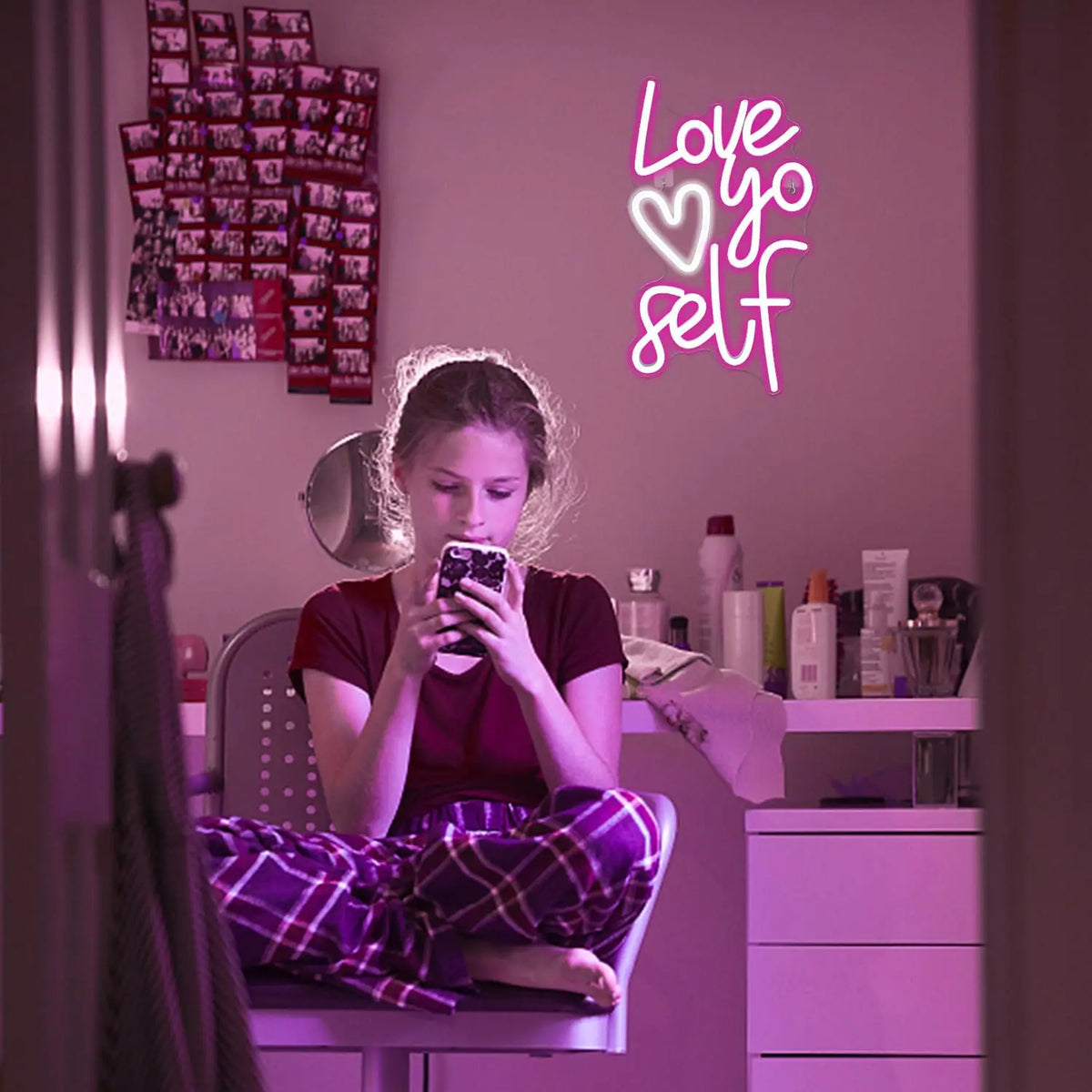 Love yo self – Herz – LED-Neonschild (5 V USB)