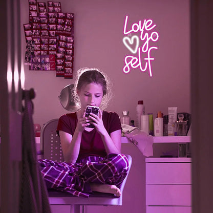 Love Yo Self 5V Mini USB LED Neon Sign - Budget Friendly